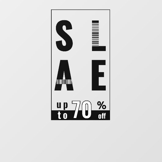 Moderne Barcode Typografie Aanbieding Offerte Raamsticker (Vel)