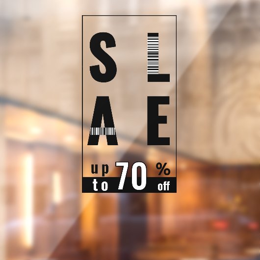 Moderne Barcode Typografie Aanbieding Uitverkoop Raamsticker (Vel 2)