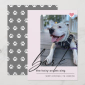 Moderne Bark The Hairy Angles Sing Dog Feestdagenkaart (Voorkant / Achterkant)
