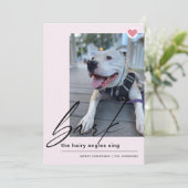 Moderne Bark The Hairy Angles Sing Dog Feestdagenkaart (Staand voorkant)