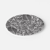 Moderne Barokke Bloemen Zwart en Wit Papieren Bordje (Gekanteld)