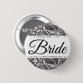 Moderne barokke bloemenbruid ronde button 5,7 cm (Voorkant /achterkant)