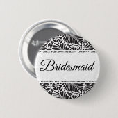 Moderne barokke bloemenbruidsmeisje ronde button 5,7 cm (Voorkant /achterkant)