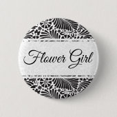 Moderne barokke bloementuin Bloemenmeisje Ronde Button 5,7 Cm (Voorkant)