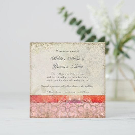 Moderne barokke zwemmen, sparen de Datum Save The Date (Staand voorkant)