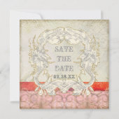 Moderne barokke zwemmen, sparen de Datum Save The Date (Achterkant)