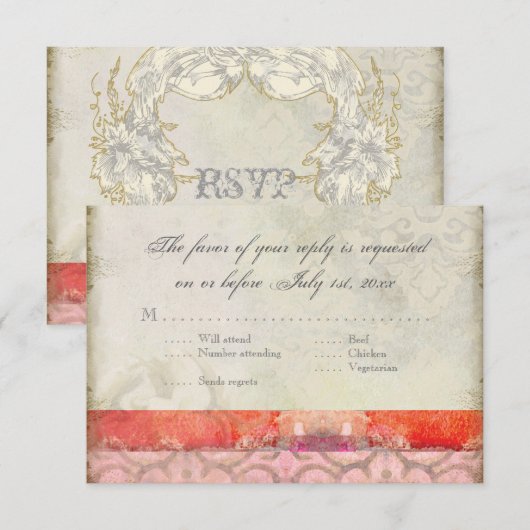 Moderne  barokke zwemmen weddenschappen, RSVP (Voorkant / Achterkant)