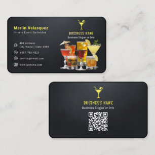 Moderne bartender business   Casual zwart Visitekaartje