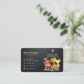 Moderne bartender business | Casual zwart Visitekaartje (Staand voorkant)