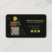 Moderne bartender business | Casual zwart Visitekaartje (Voorkant)