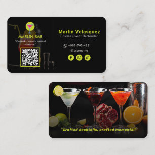 Moderne bartender business   Casual zwart Visitekaartje