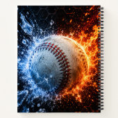 Moderne Baseball met eigen naam Notitieboek (Achterkant)