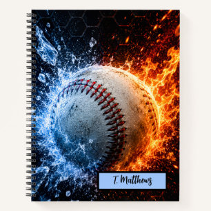 Moderne Baseball met eigen naam  Notitieboek