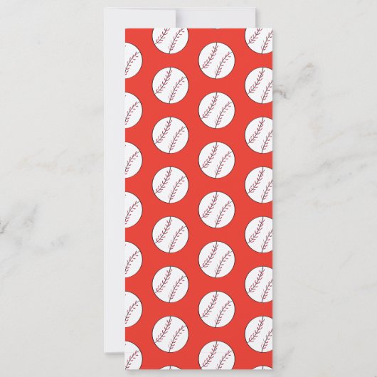 Moderne Baseball Pattern Ticket Style Party Kaart (Achterkant)