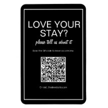 Moderne Basic Black Digital QR Code Review Magnet