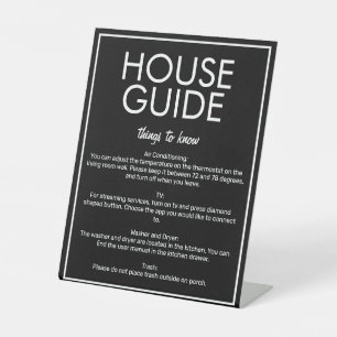 Moderne Basic Black House Guide Gasttafel Teken Reclamebord Met Voetstuk