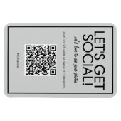 Moderne Basic Gray Social Media QR-code Magnet Magneet (Horizontaal)