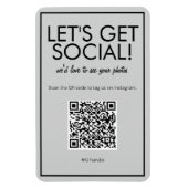 Moderne Basic Gray Social Media QR-code Magnet Magneet (Verticaal)