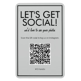 Moderne Basic Gray Social Media QR-code Magnet Magneet