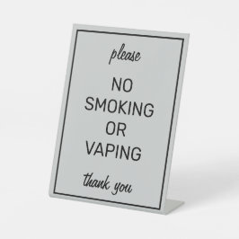 Moderne Basic Grey No Smoking Tabletop Sign Reclamebord Met Voetstuk
