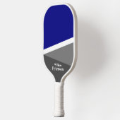 Moderne Basic Marine Blauw Grijs Shades Custom Naa Pickleball Paddle (Links)