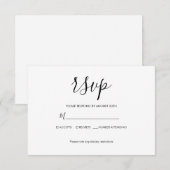 Moderne Basic Minimalistische Eenvoudige bruiloft RSVP Kaartje (Voorkant / Achterkant)