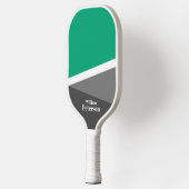 Moderne Basic Mint Groen Grijze tinten Aangepaste Pickleball Paddle (Links)
