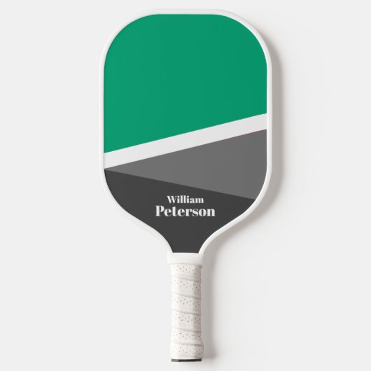 Moderne Basic Mint Groen Grijze tinten Aangepaste Pickleball Paddle (Voorkant)