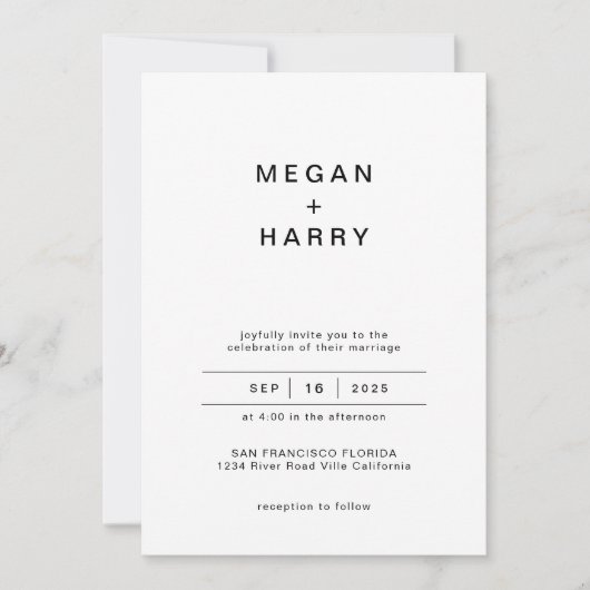 Moderne Basic Photo QR Code Wedding Rsvp Kaart (Voorkant)