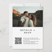 Moderne Basic Photo QR Code Wedding Rsvp Kaart (Achterkant)