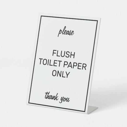 Moderne Basic White Bathroom Septic Pedestal Sign Reclamebord Met Voetstuk (Voorkant)