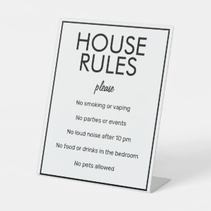 Moderne Basic White House Rules Guest Pedestal Sig Reclamebord Met Voetstuk