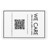 Moderne Basic White QR Code Feedback Magnet Magneet (Horizontaal)