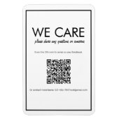Moderne Basic White QR Code Feedback Magnet Magneet (Verticaal)