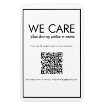 Moderne Basic White QR Code Feedback Magnet
