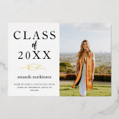 Moderne basis fotofolie hogeschool folie uitnodiging (Voorkant)