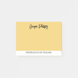 Moderne Basis Zachte Gele Naam & Beroep Post-it® Notes