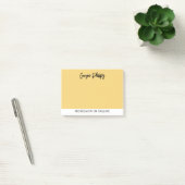 Moderne Basis Zachte Gele Naam & Beroep Post-it® Notes (Kantoor)