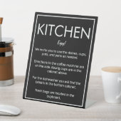 Moderne Basis Zwarte Keuken Teller Teken Reclamebord Met Voetstuk (Insitu)