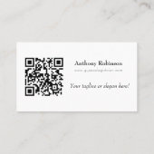 Moderne basislijn legant en QR-code Visitekaartje (Achterkant)