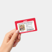 Moderne basisschool student ID Badge rood (Handheld)