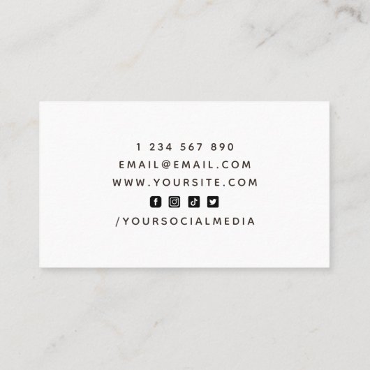 Moderne basistrainer voor trainers voor trainers i visitekaartje (Achterkant)