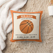 Moderne Basketbal Baby Geboorte Stats Kussen (Deken)