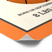 Moderne Basketbal Baby Geboorte Stats Poster (Hoek)