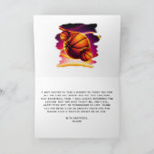 Moderne Basketbal Bal Dank Coach Bedankkaart (Binnen)