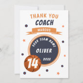 Moderne Basketbal Bal Dank coach  Bedankkaart (Voorkant)