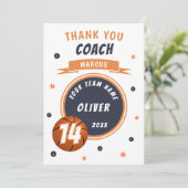 Moderne Basketbal Bal Dank coach  Bedankkaart (Staand voorkant)