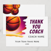 Moderne Basketbal Bal Dank Coach Bedankkaart (Voorkant / Achterkant)