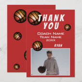 Moderne Basketbal Bal Foto Bedankt Coach (Voorkant / Achterkant)