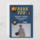 Moderne Basketbal Bal Foto Bedankt Coach (Voorkant)